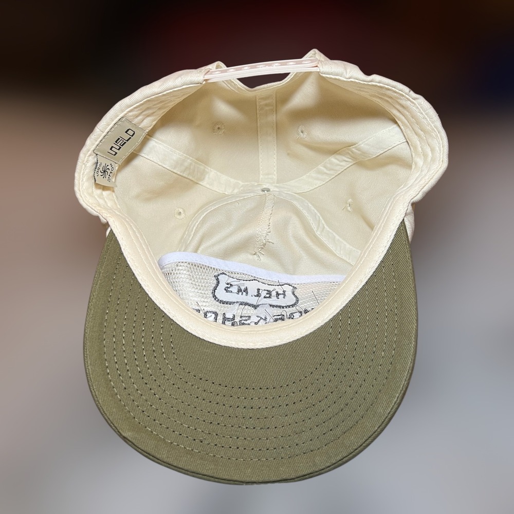 Helms Workshop Austin TX Hat Mens OS Snapback Cream Green Weld USA Made In USA‎ - Picture 5 of 6